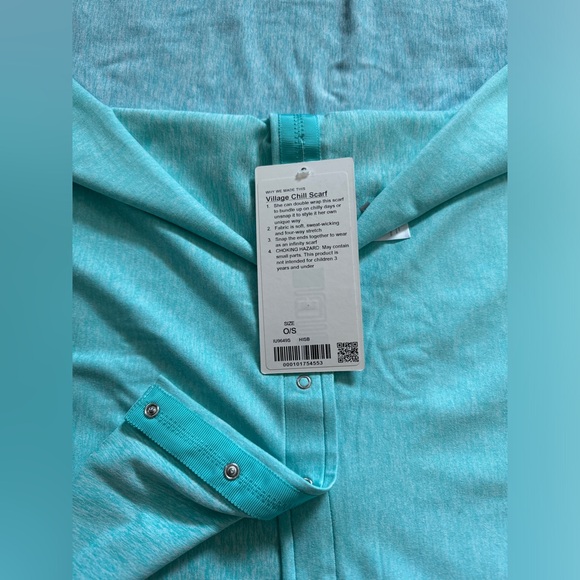 NWT IVIVVA Village Chill Scarf Button Neck Wrap Heather Blue Green Teal - Picture 3 of 5